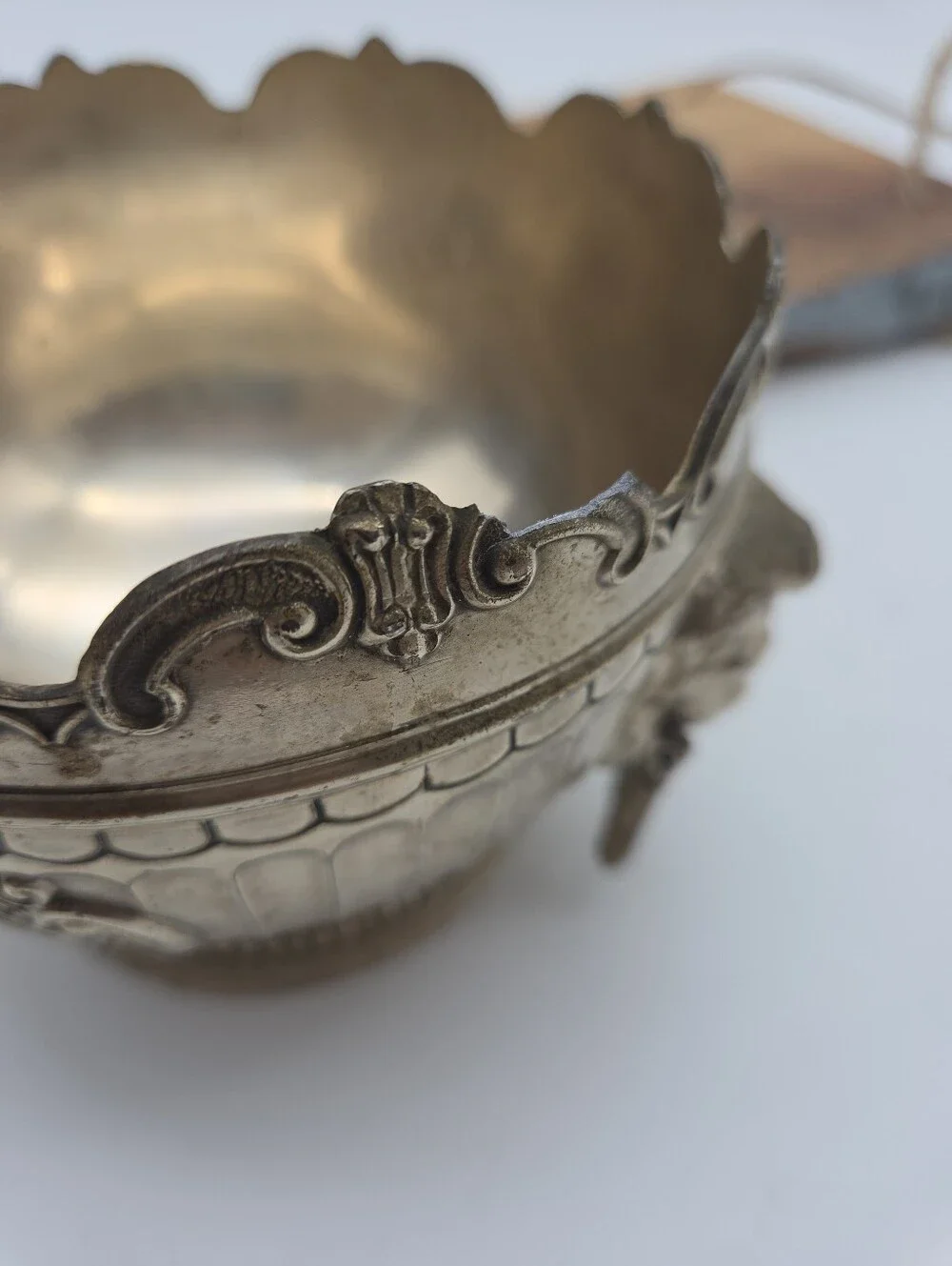 Vintage Victorian Silver Plated Monteith Bowl Lion Head Corbell